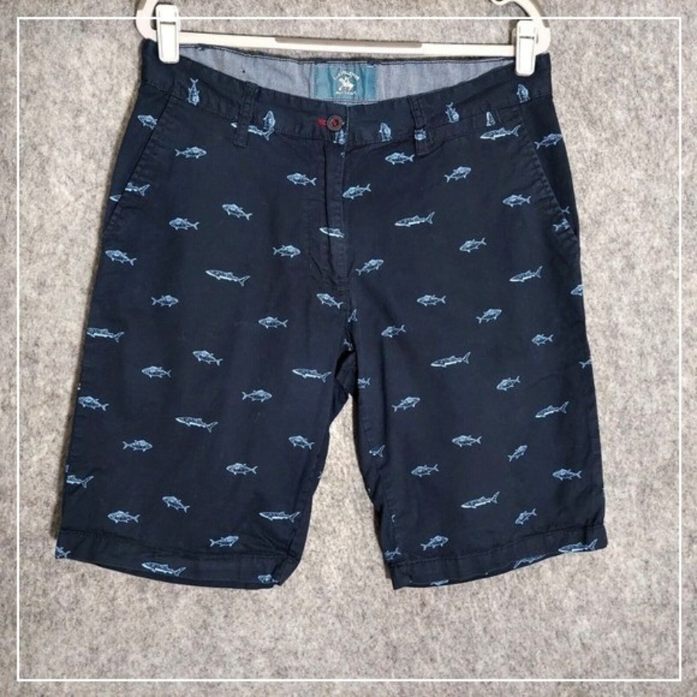 Beverly Hills Polo Club Men‎ Shorts 32 Nautical Fish Novelty Beach Chino Bermuda